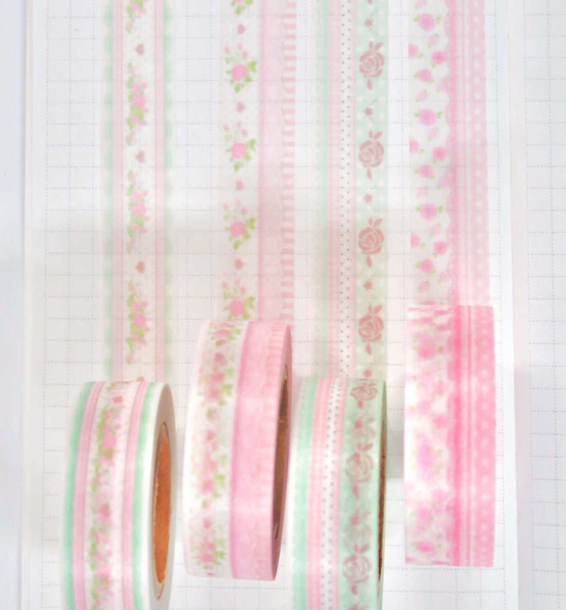 Rose Garden Pattern Washi Tape [4 Designs]
