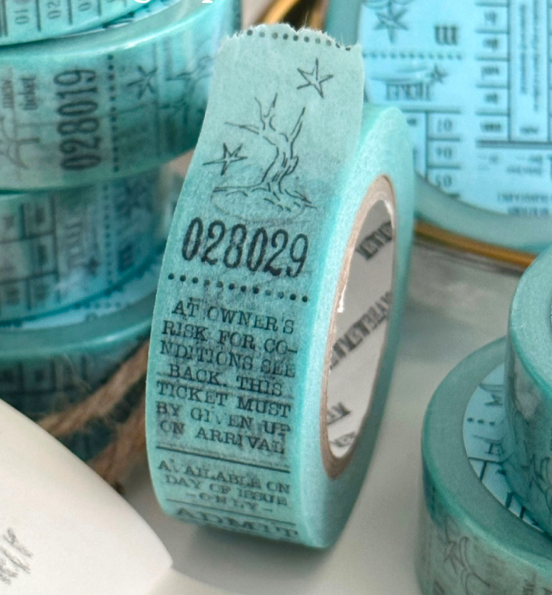Vintage Ticket Washi Tape [Mint]