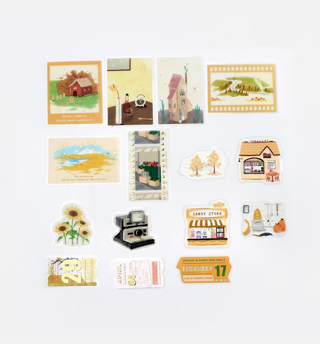 Leisurely Time Yellow Seal Sticker [Gold Stamping]