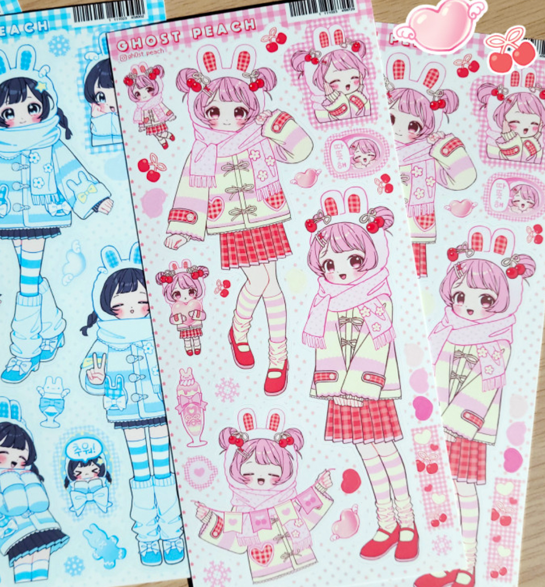 Winter Pink Bunny Seal Sticker