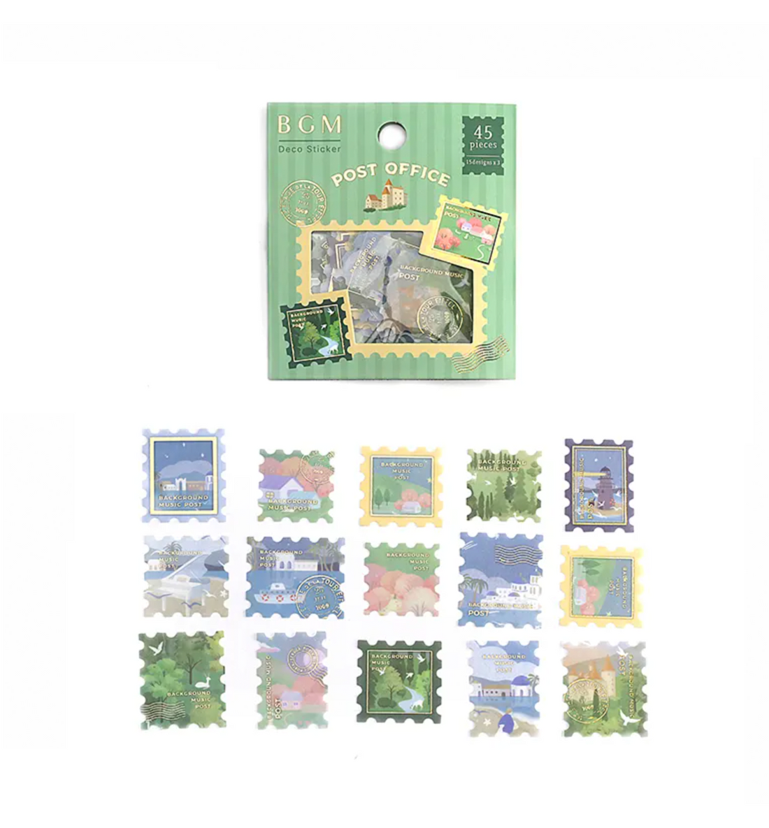 Post Office Scenery Seal Sticker [Gold Stamping]