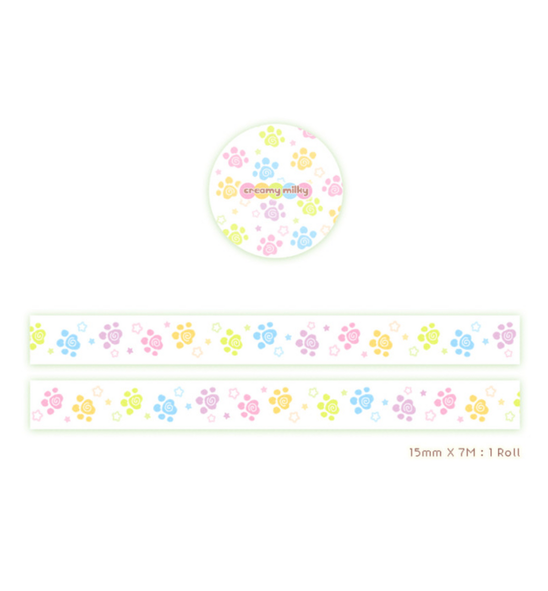 Rainbow Paw Print Washi Tape