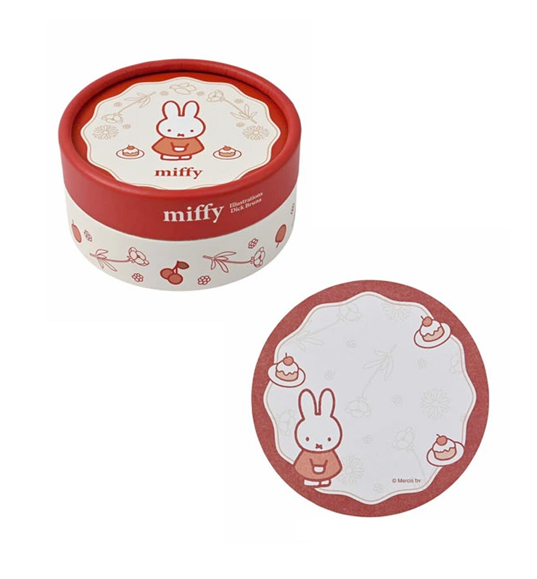 [JAPAN] Miffy Floral & Sweets Series Memo Pad In Round Box