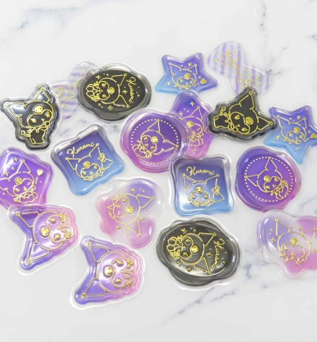 Sanrio Aurora Gold Accent Sealing Seal Sticker Set [Kuromi]