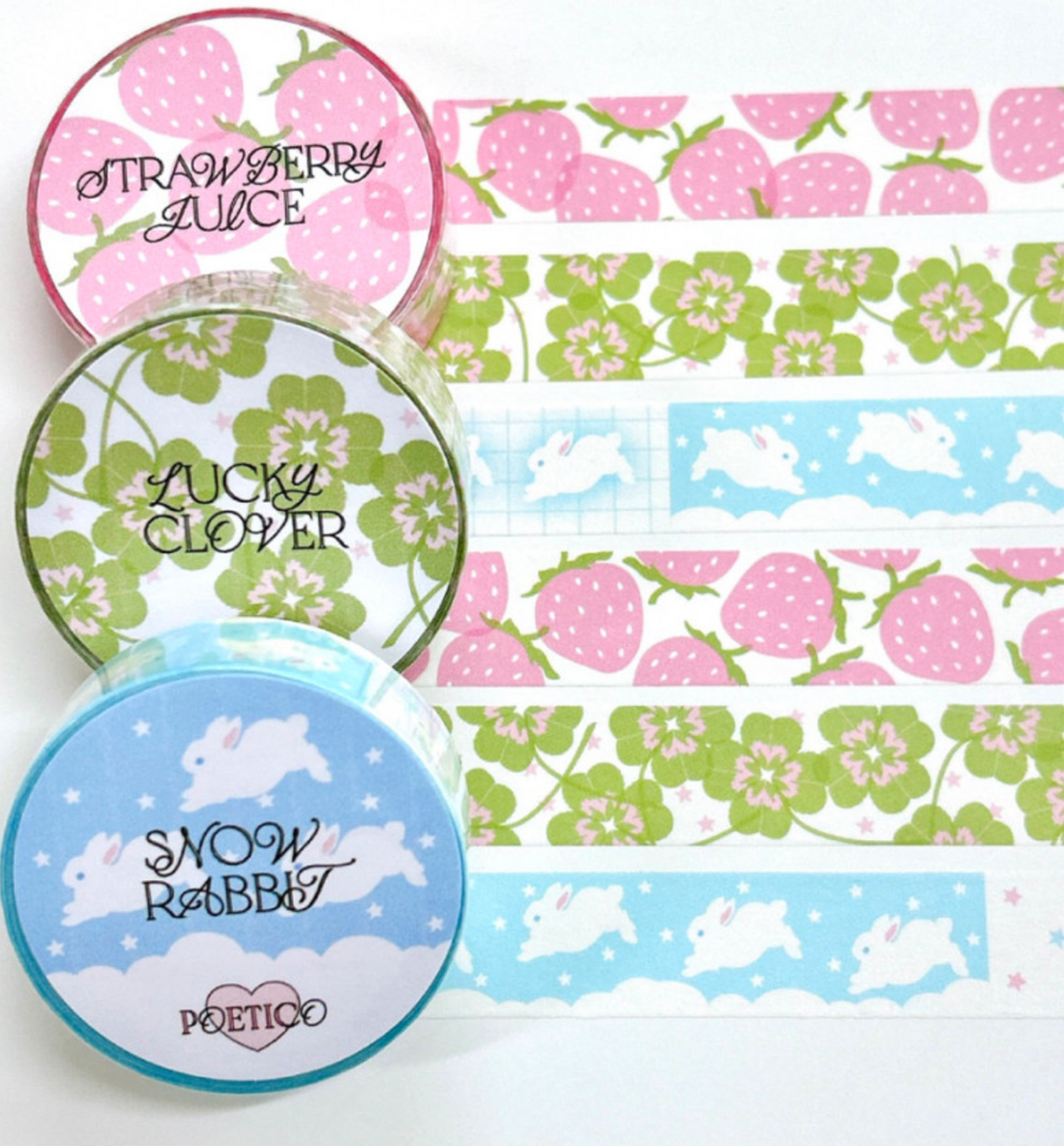 Strawberry Clover Rabbit Washi Tape