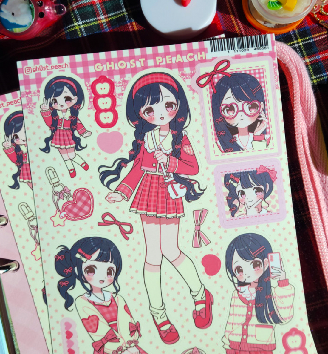 Red Check Lookbook Seal Sticker