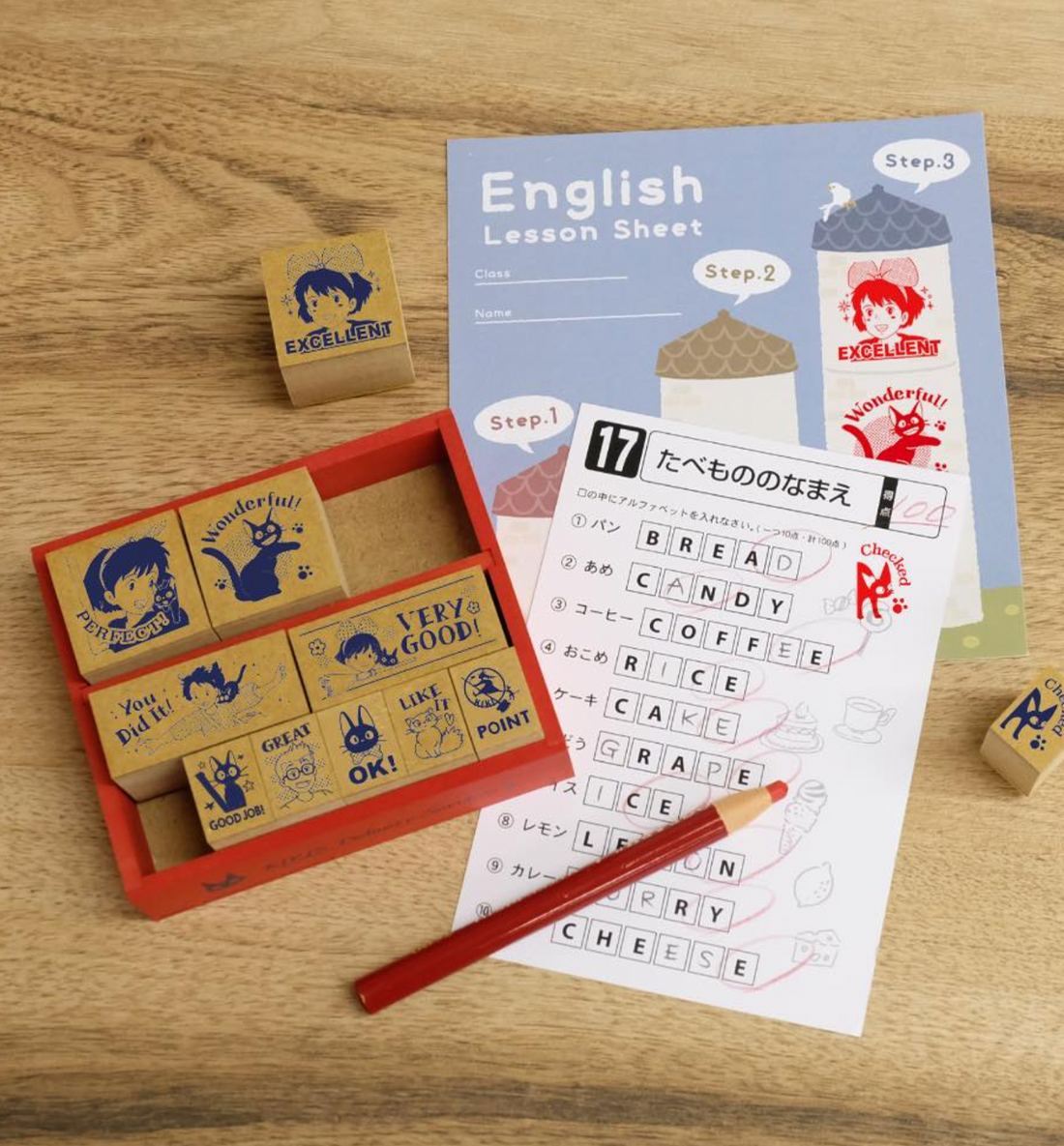 [JAPAN] Kiki's Delivery Service Wooden Reward Stamp Set