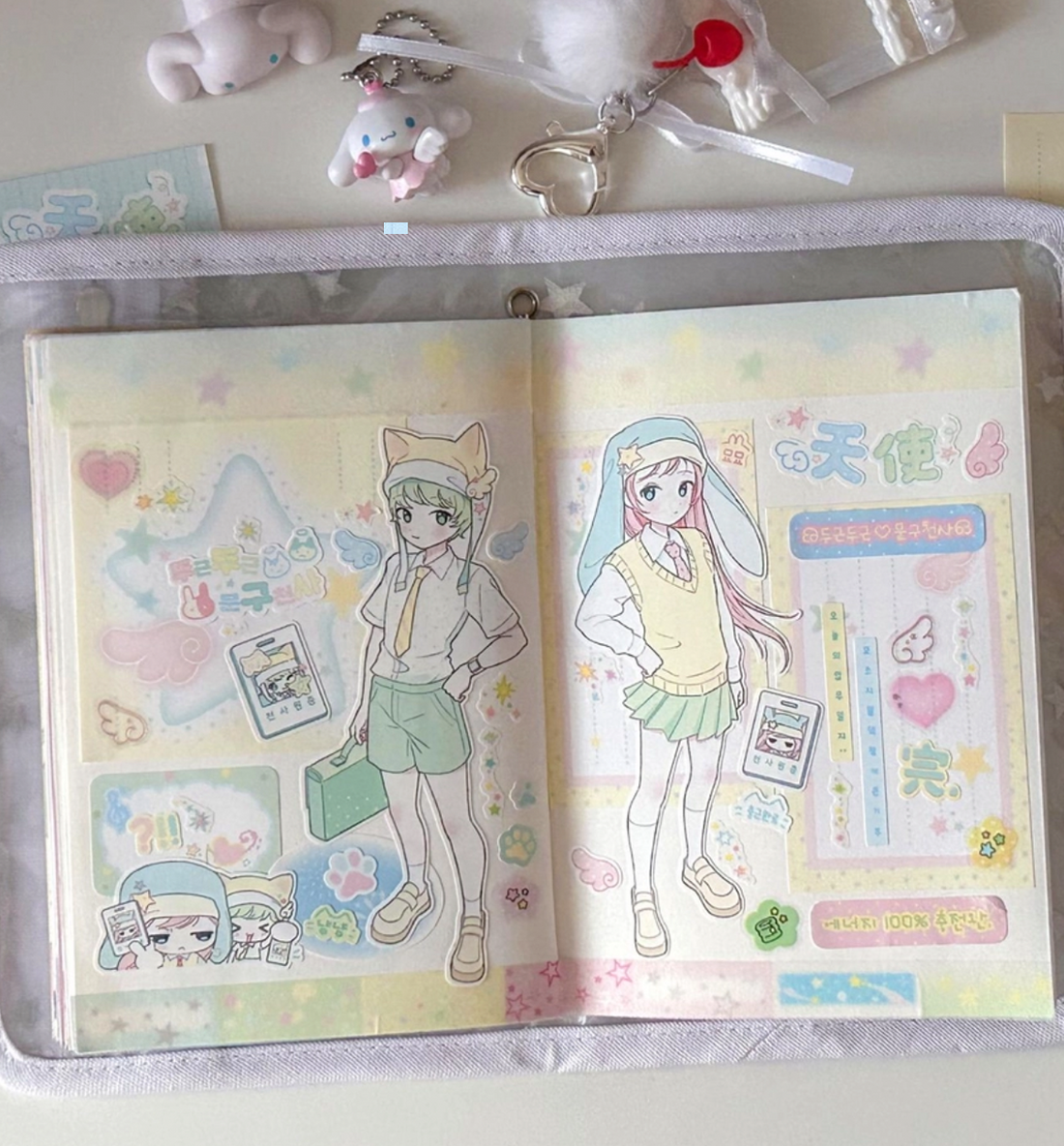 Marsh Land Fluttering Heart Stationery Angel Seal Sticker