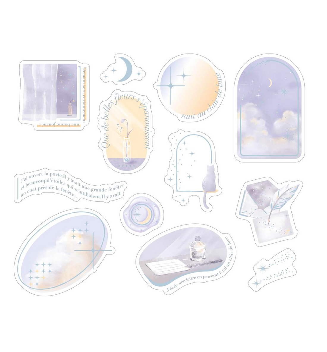 Sparkling Clear Flake Stickers [Moonlight]