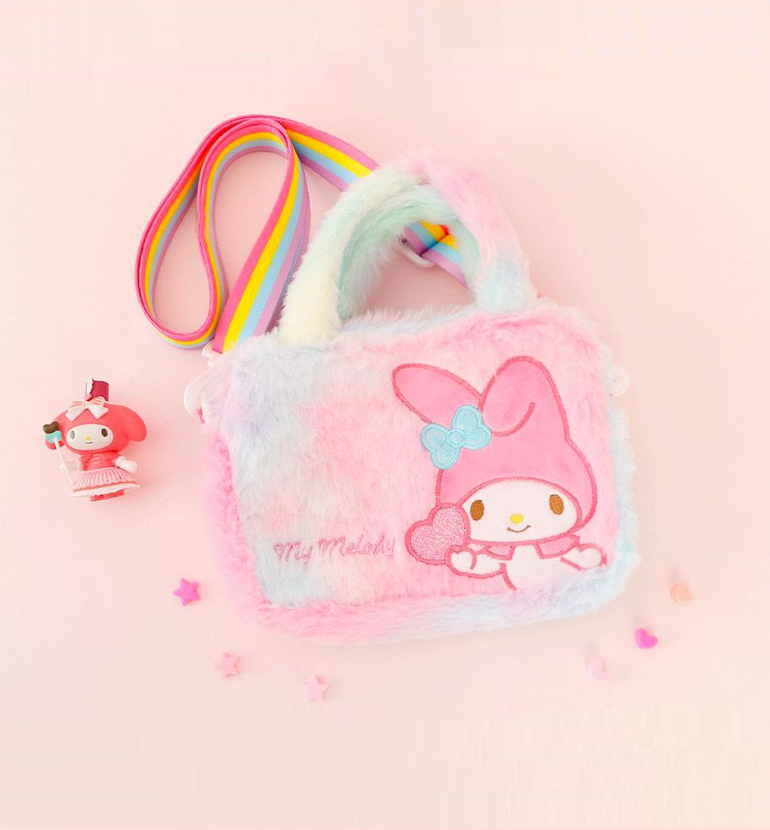 Sanrio Rainbow Fur Hand Cross [My Melody]