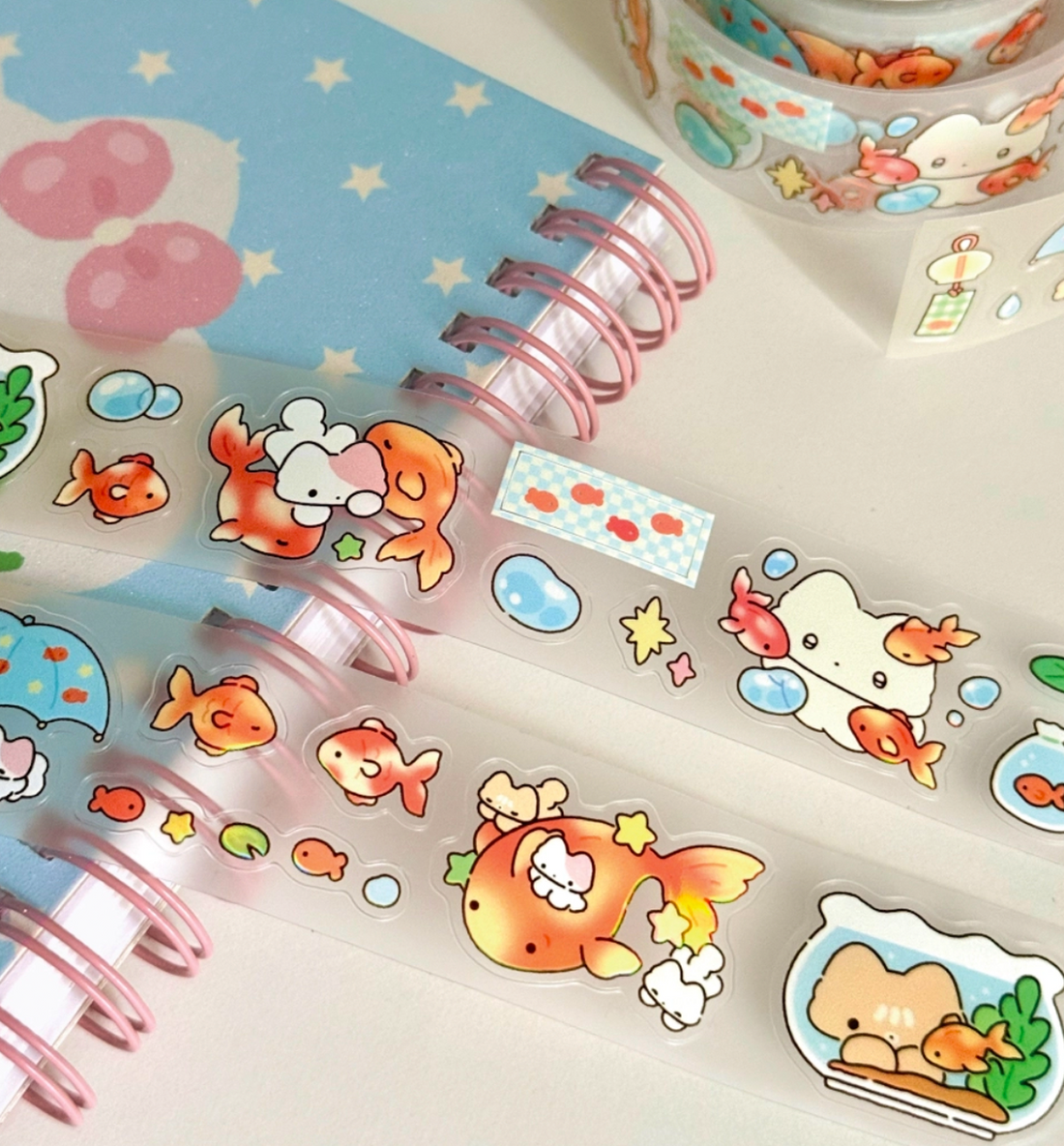 Bubbly Goldfish Kiss Cut Washi Tape