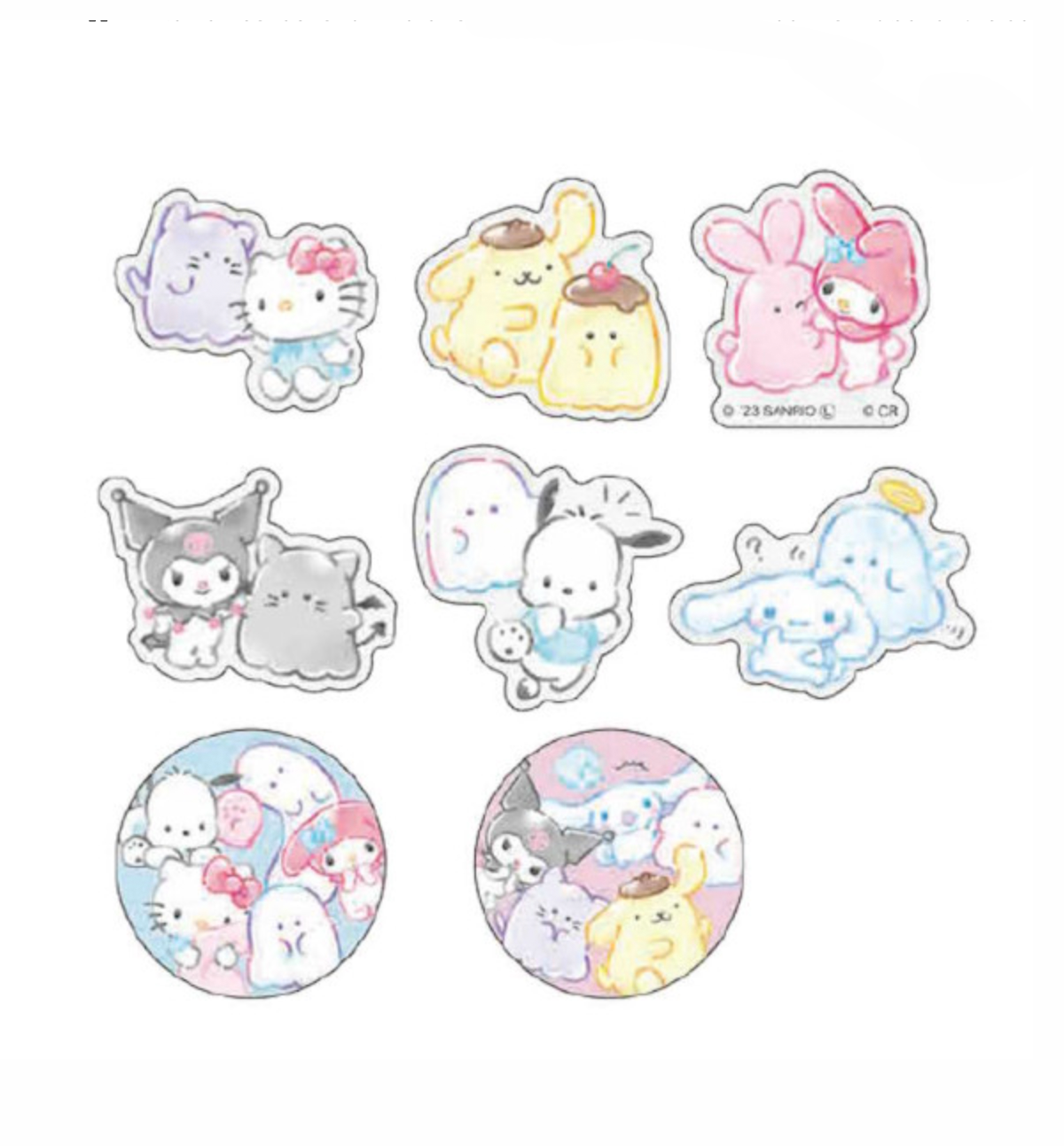 Sanrio × Obakenu Clear Sticker Set [40 pieces]