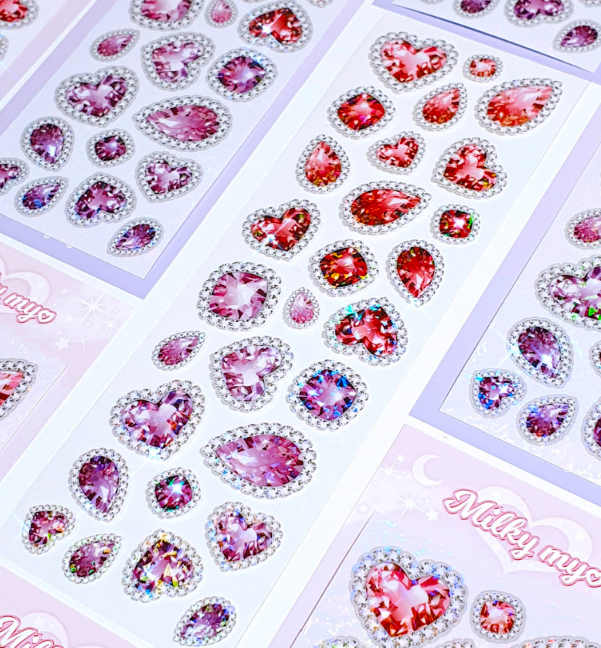 Colorful Crystal Seal Sticker [Red Purple]