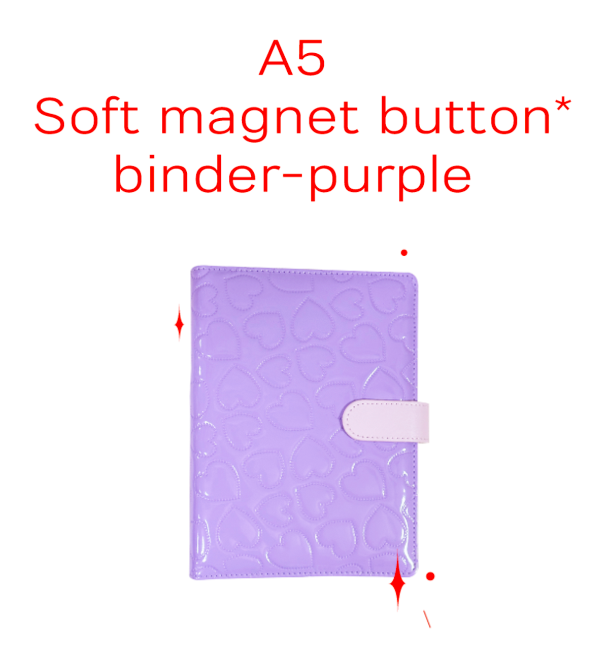 A5 Soft Magnet Purple Button Binder