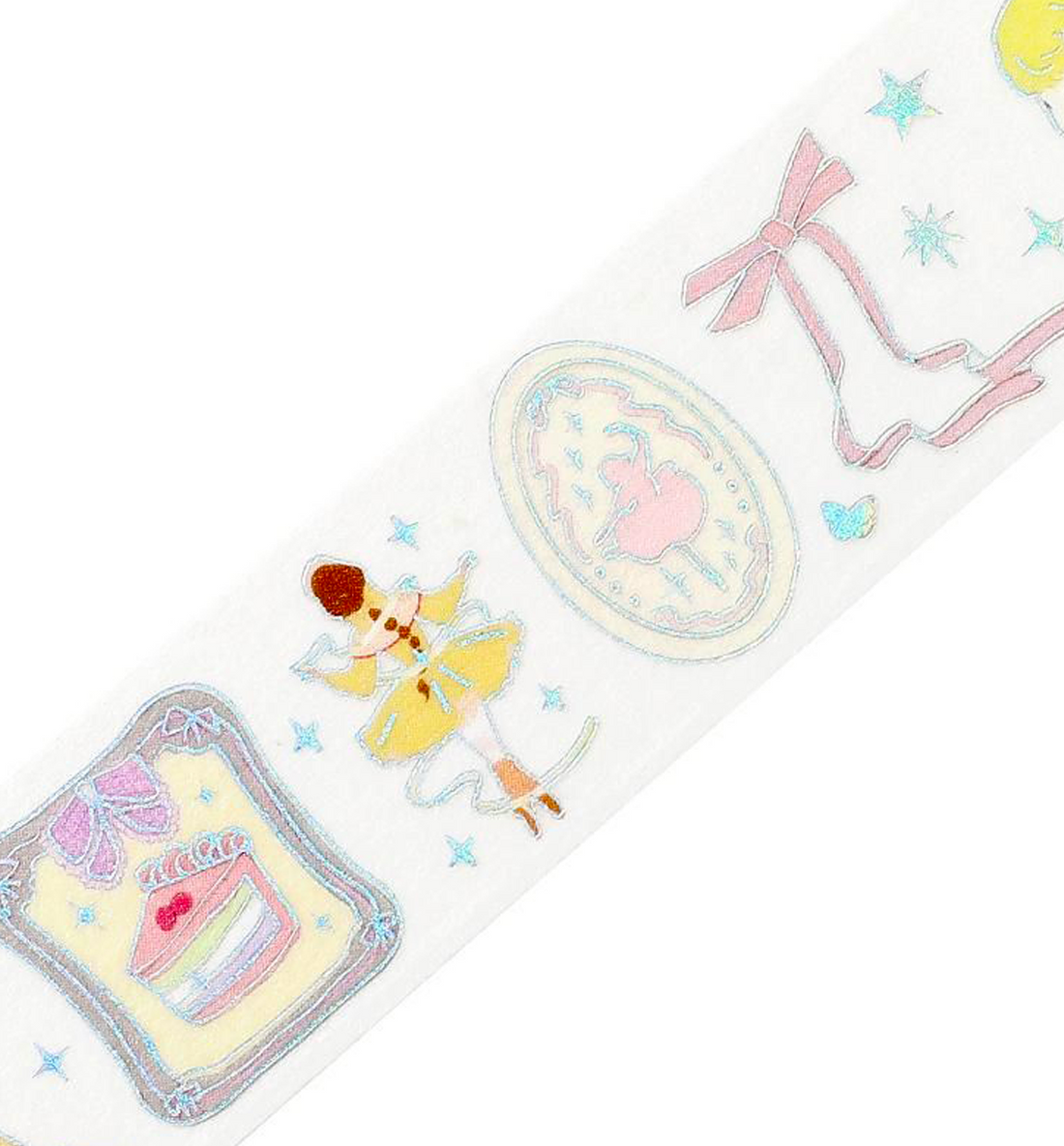 Ballerina White Washi Tape [Foil Stamping]
