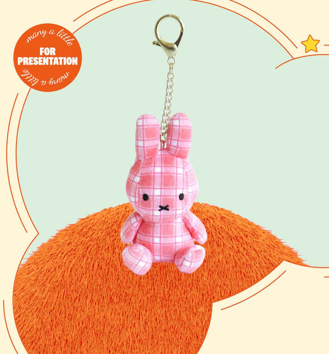 Miffy Pink Check Keyring