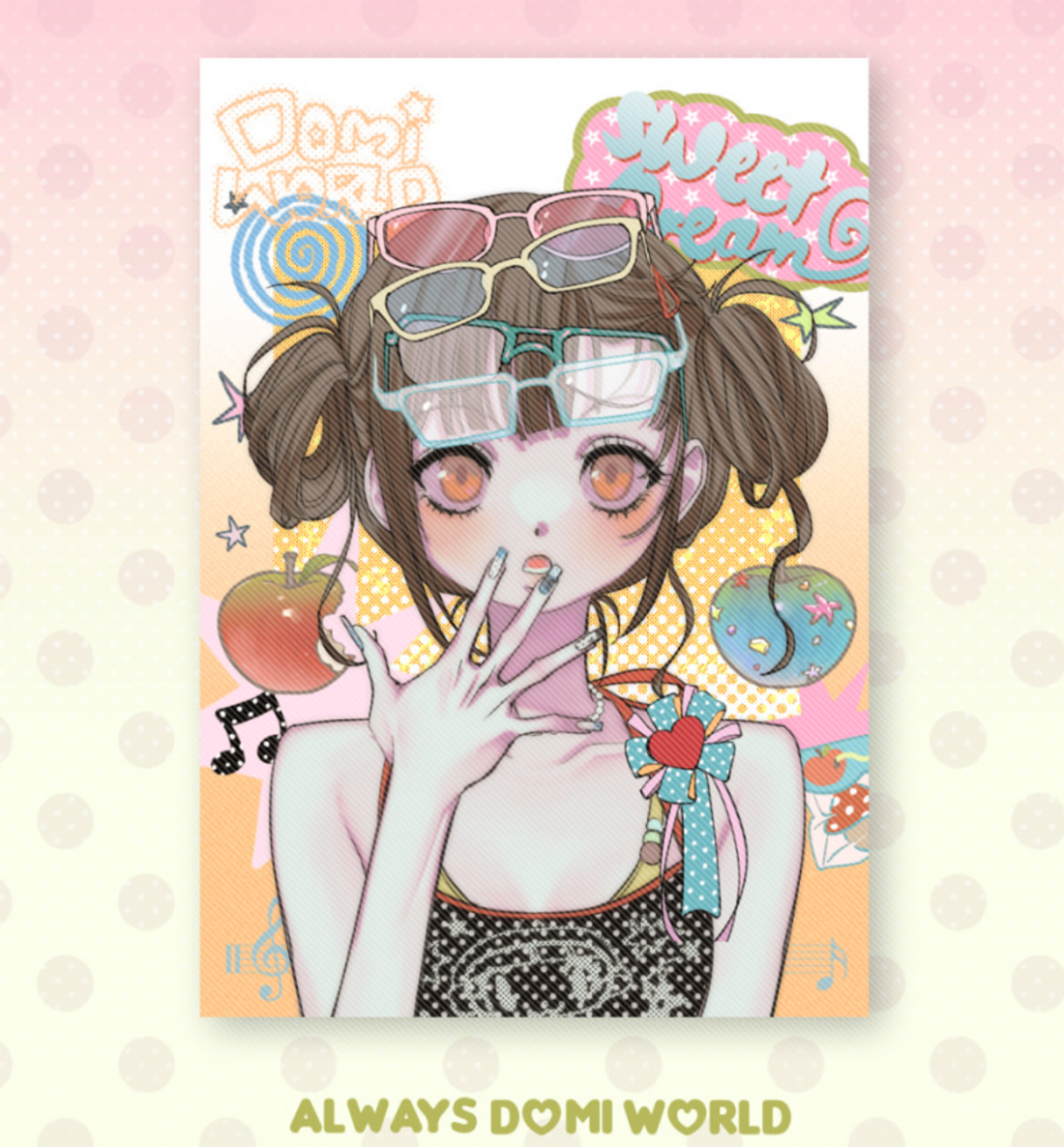 Domi World Glasses Genius Postcard