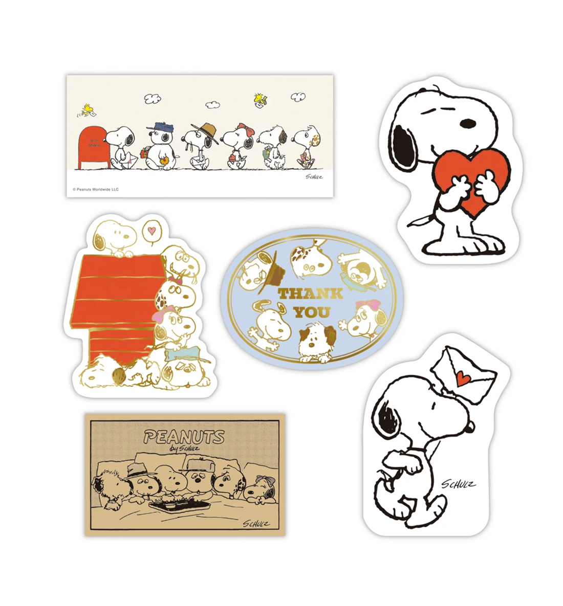 [JAPAN] Peanuts Snoopy & Friends Flake Mini Cards [Mint]