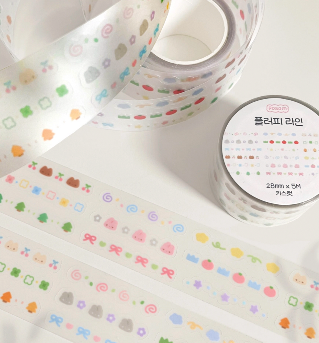 Fluffy Line Kiss Cut Washi Tape