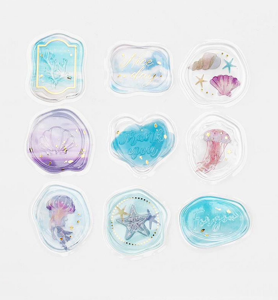 Dream Ocean Clear Flake Sealing Sticker