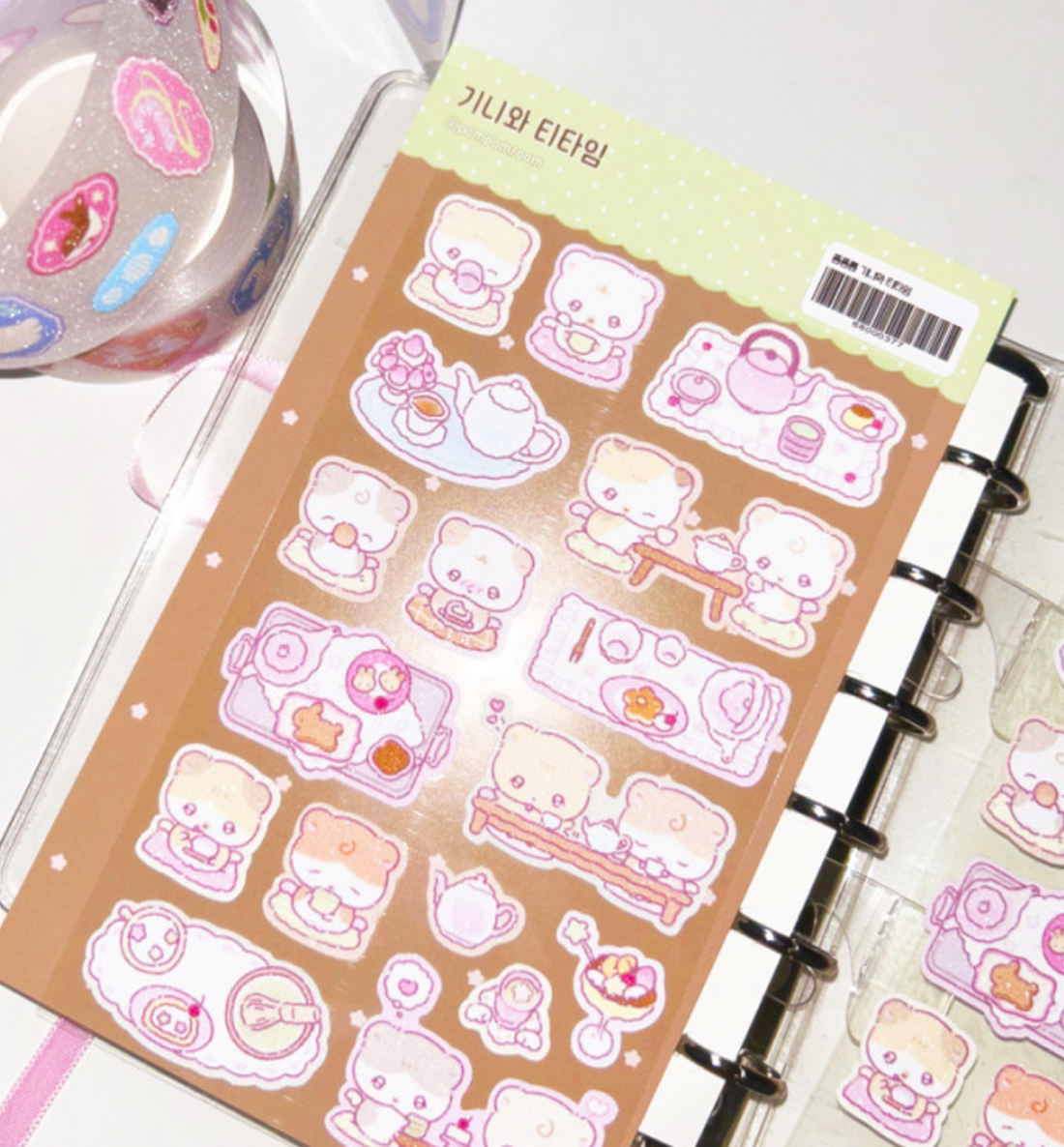 Guinea’s Tea Time Sugar Glitter Seal Sticker