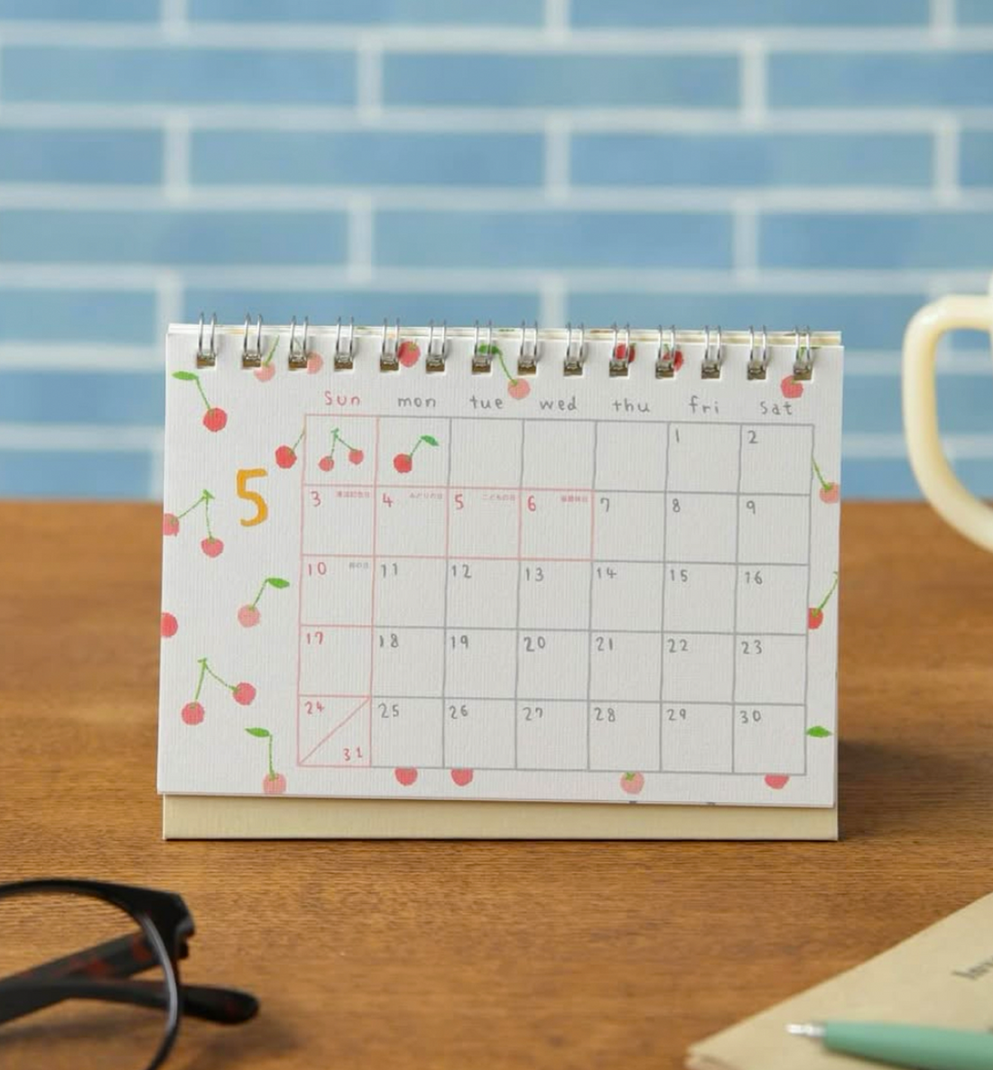 2026 Flowers Illustrations Small Desk Calendar