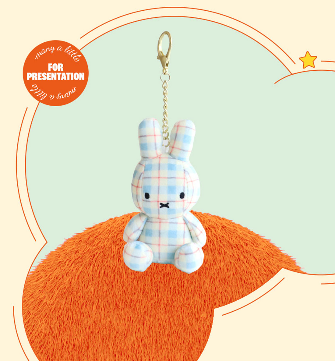 Miffy Cream Check Keyring
