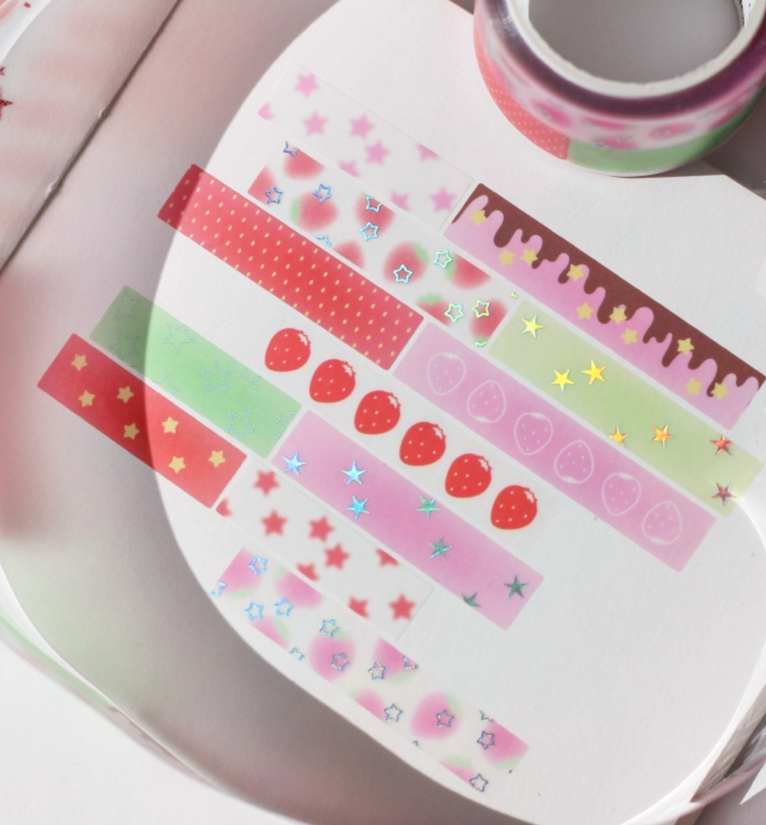 Strawberry Piece Kiss Cut Washi Tape