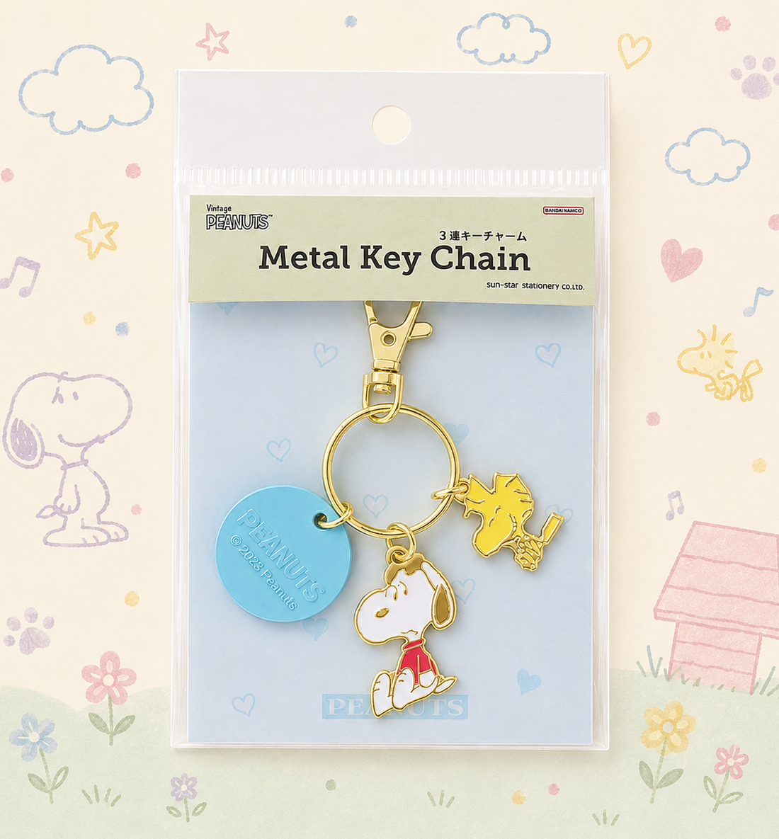 [JAPAN] Peanuts Snoopy Joe Cool 3-Piece Keyring [Blue]