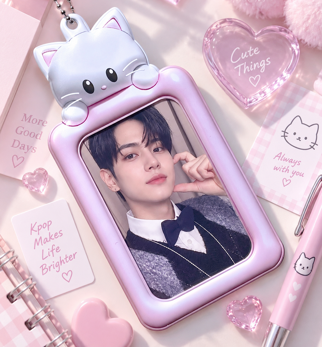 White Cat Photocard Holder