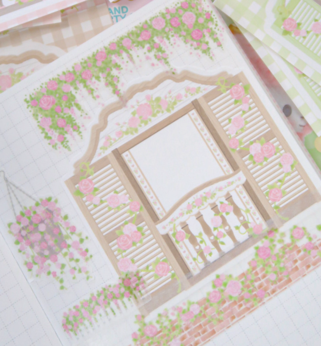 Vintage Rosewood Window Sticker Paper Pack