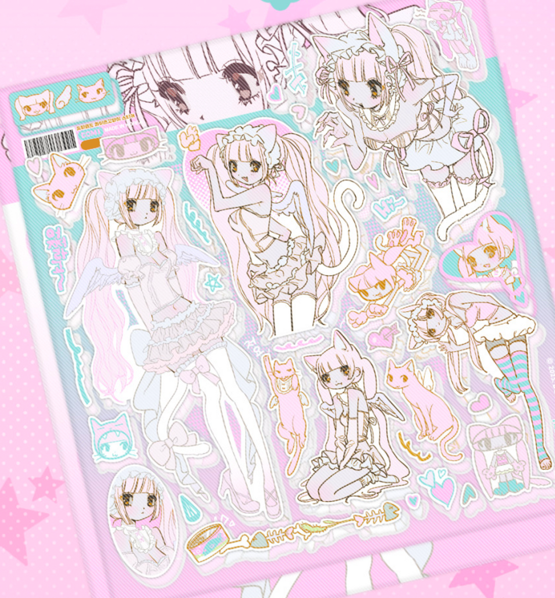 Domi World White Cat Sticker