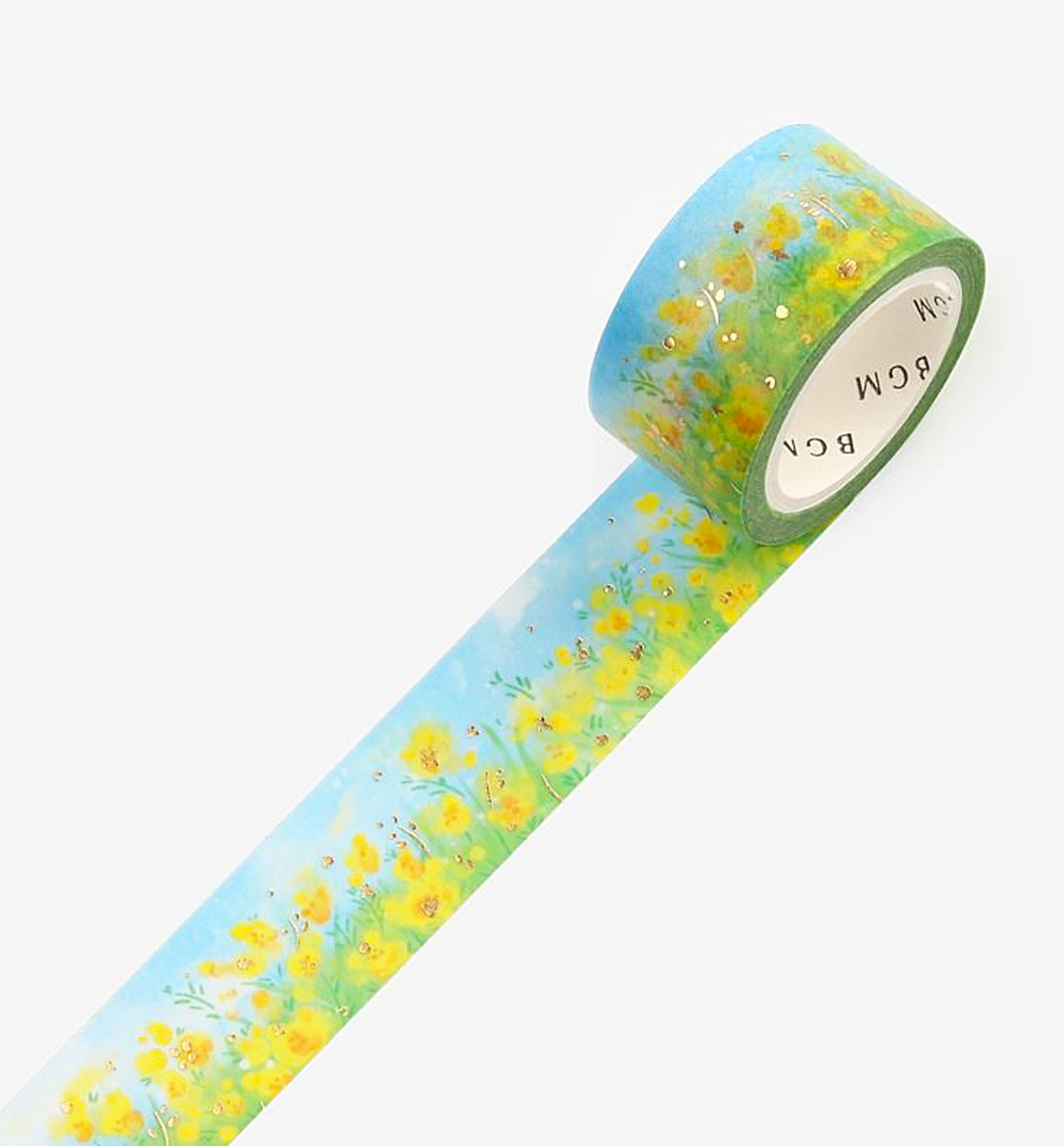 Yellow Flower Field Washi Tape [Foil Stamping]