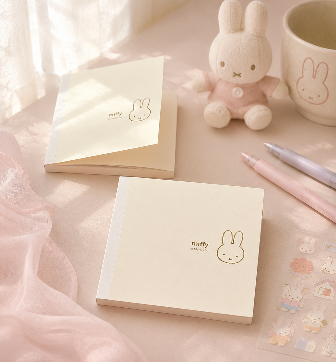 Miffy Square Gold Foil Memopad [Ivory]