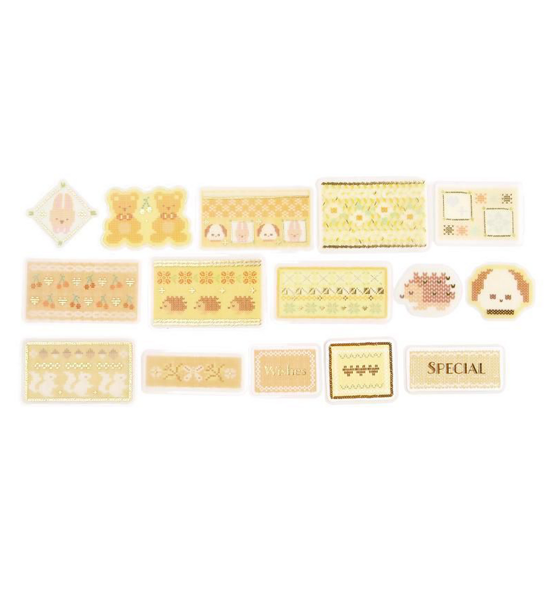 Nordic Knitting Yellow Seal Sticker [Gold Stamping]