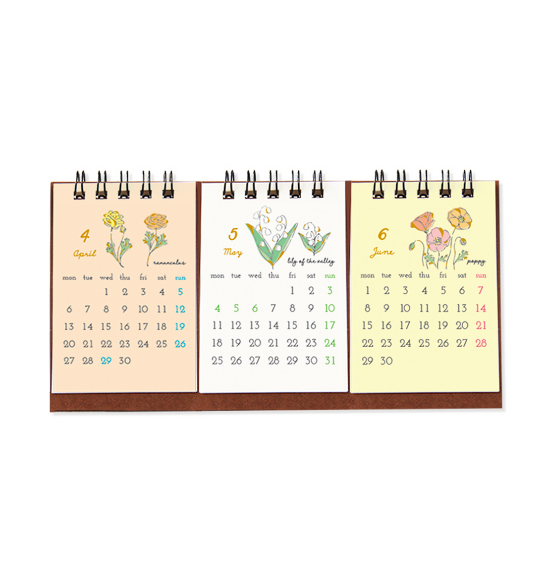 2026 Flowers Small Desk Calendar