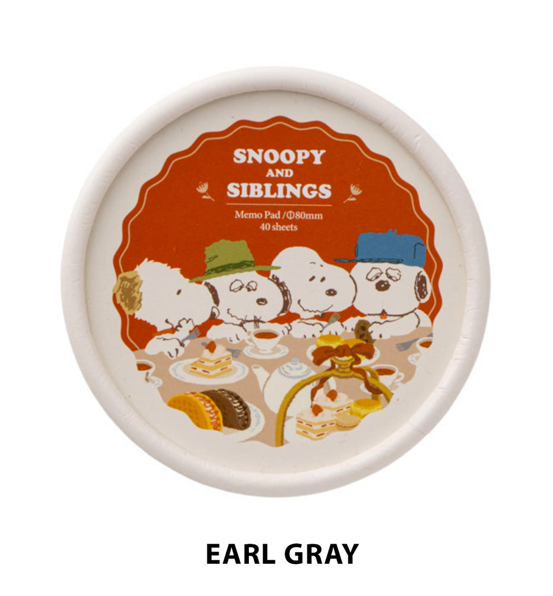 [JAPAN] Peanuts Snoopy Love & Sweets Series Memo Pad In Round Box