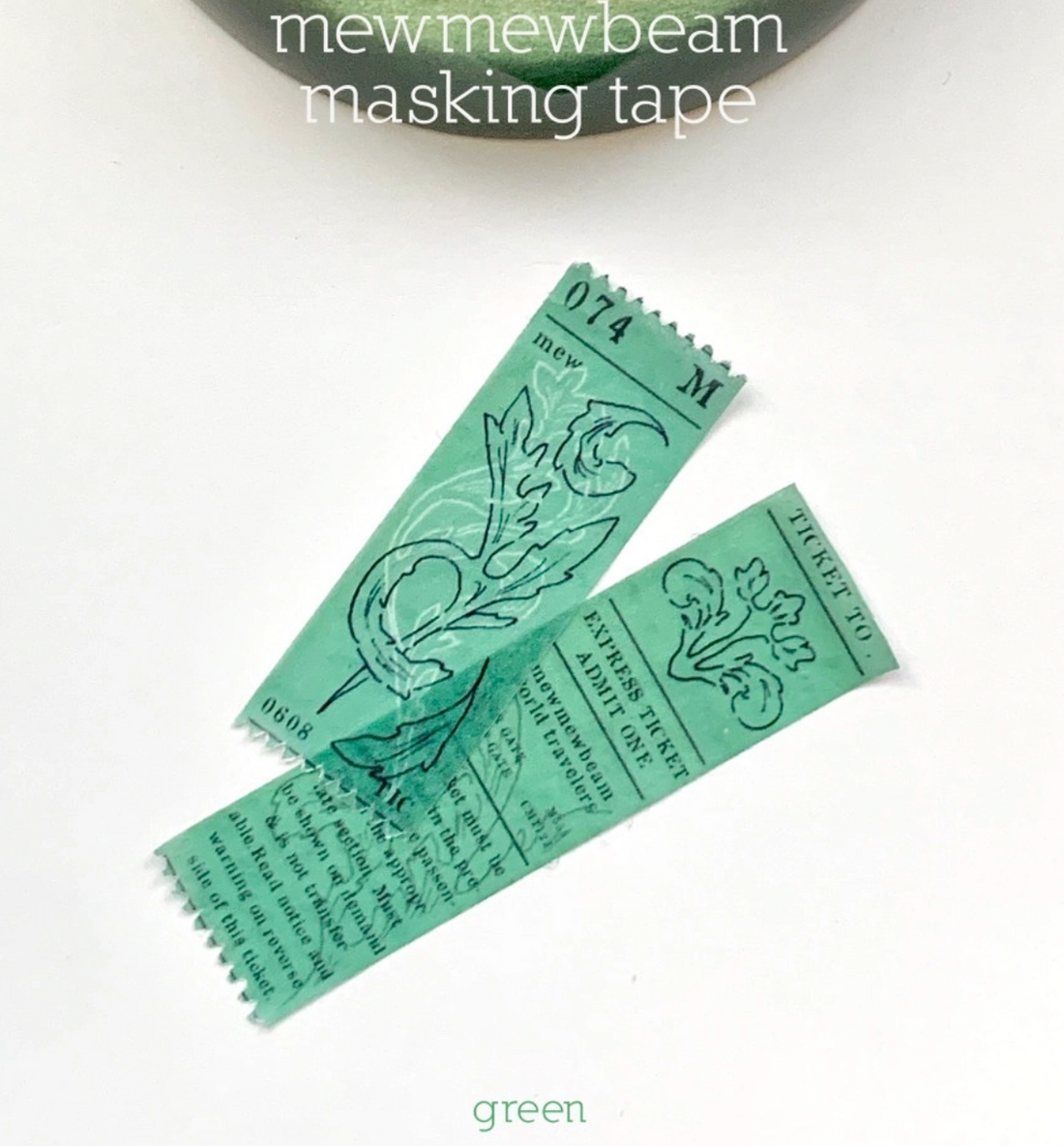 Vintage Ticket Washi Tape [Green]