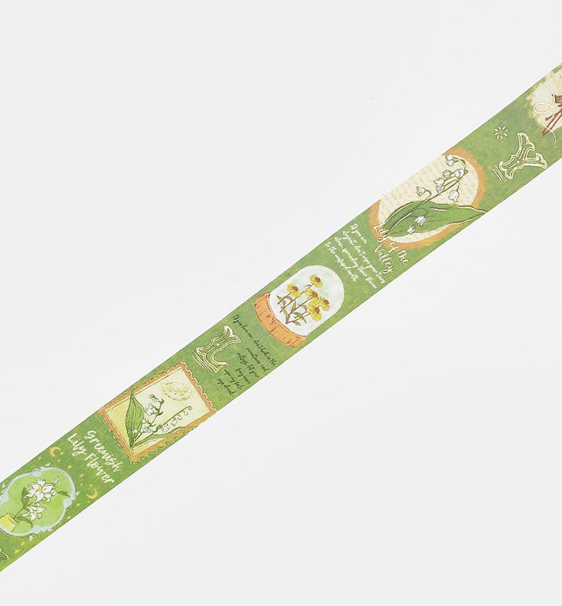 Garden Romance Green Washi Tape [Foil Stamping]