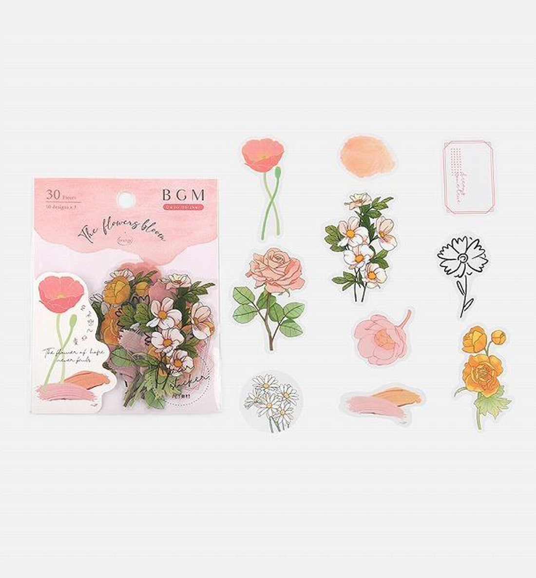 Orange Flower Blossom Seal Sticker [Clear Sticker]