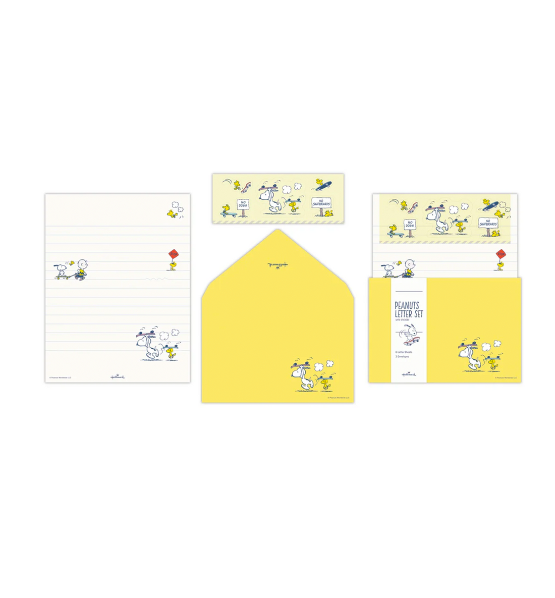 [JAPAN] Peanuts Snoopy Let's Have A Happy Journey Letter Set [Skateboard]