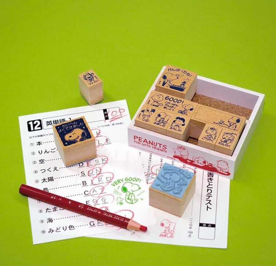 [JAPAN] Peanuts Snoopy Wooden Reward Stamp Set [Snoopy & Friends]
