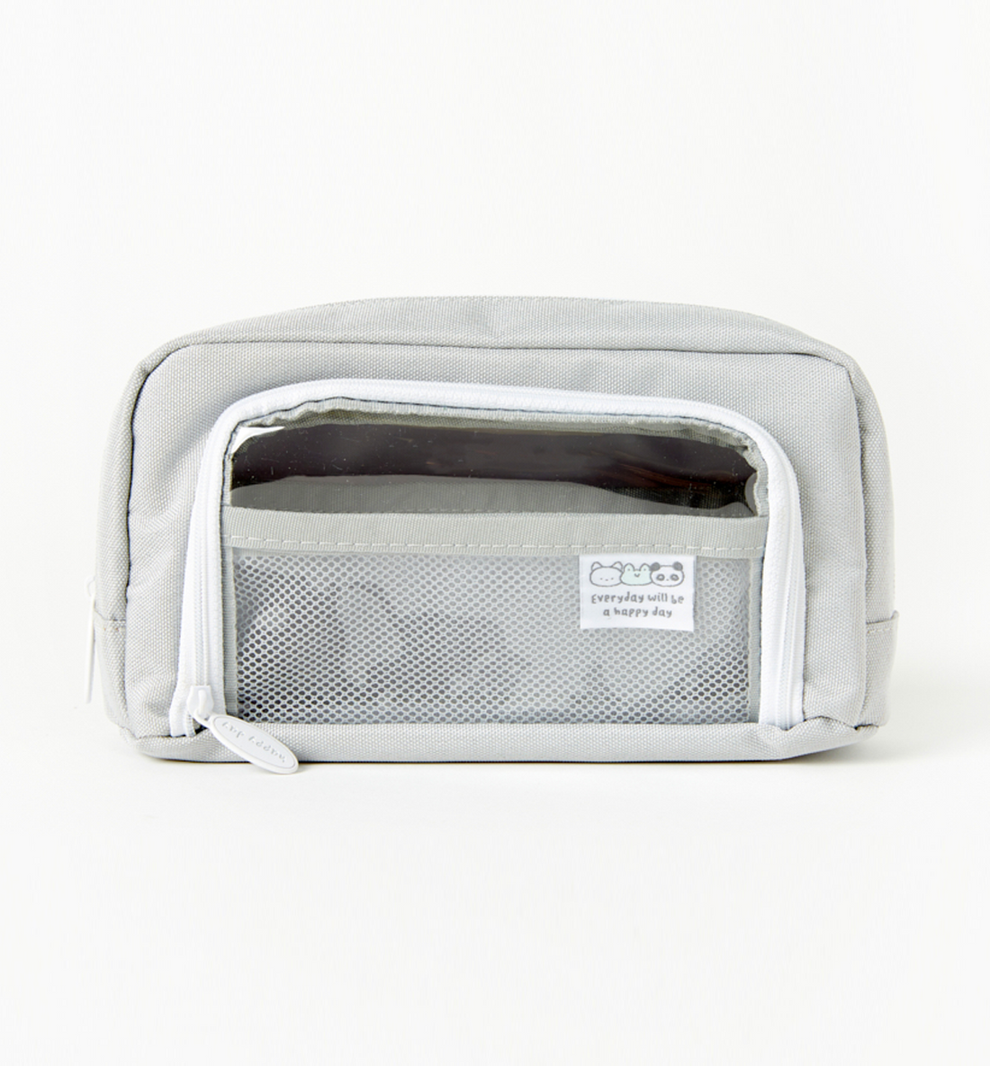 Multi-Compartment Pencil Case [Gray]