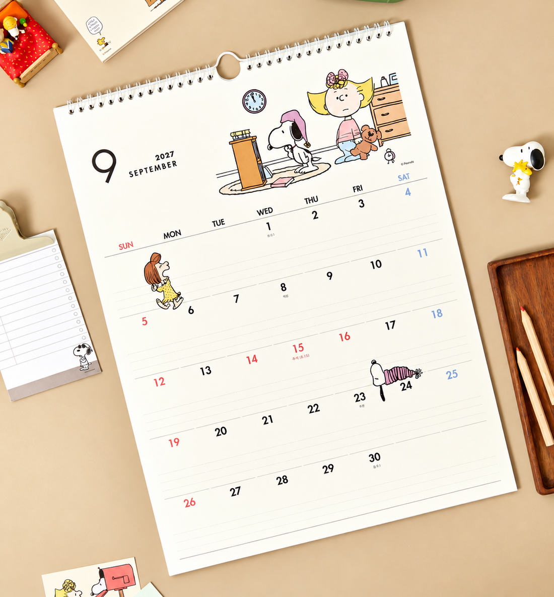 2027 Snoopy Wall Calendar