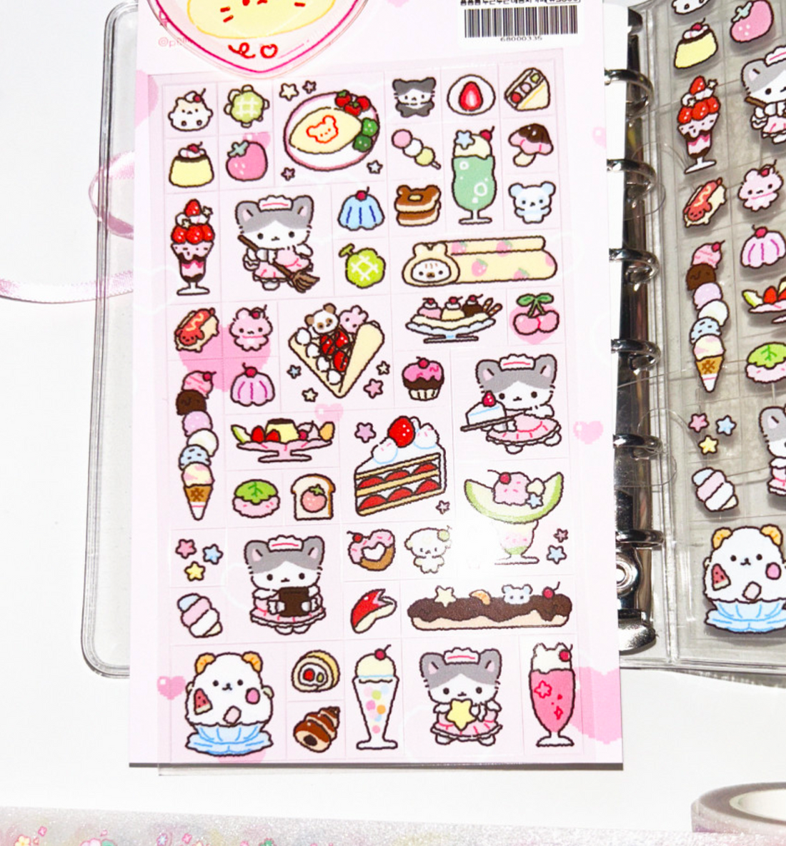 Heart-Pounding Cat & Hamster Cafe Seal Sticker