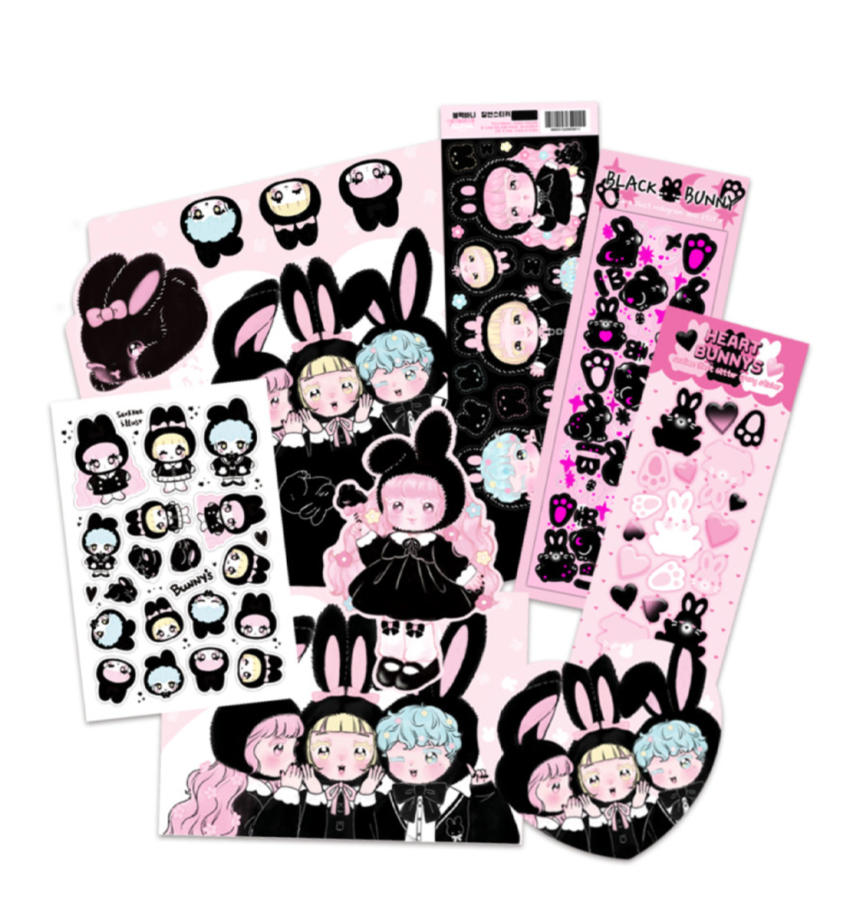 Dark Rabbit Stickers Black Bunny Sticker Pack