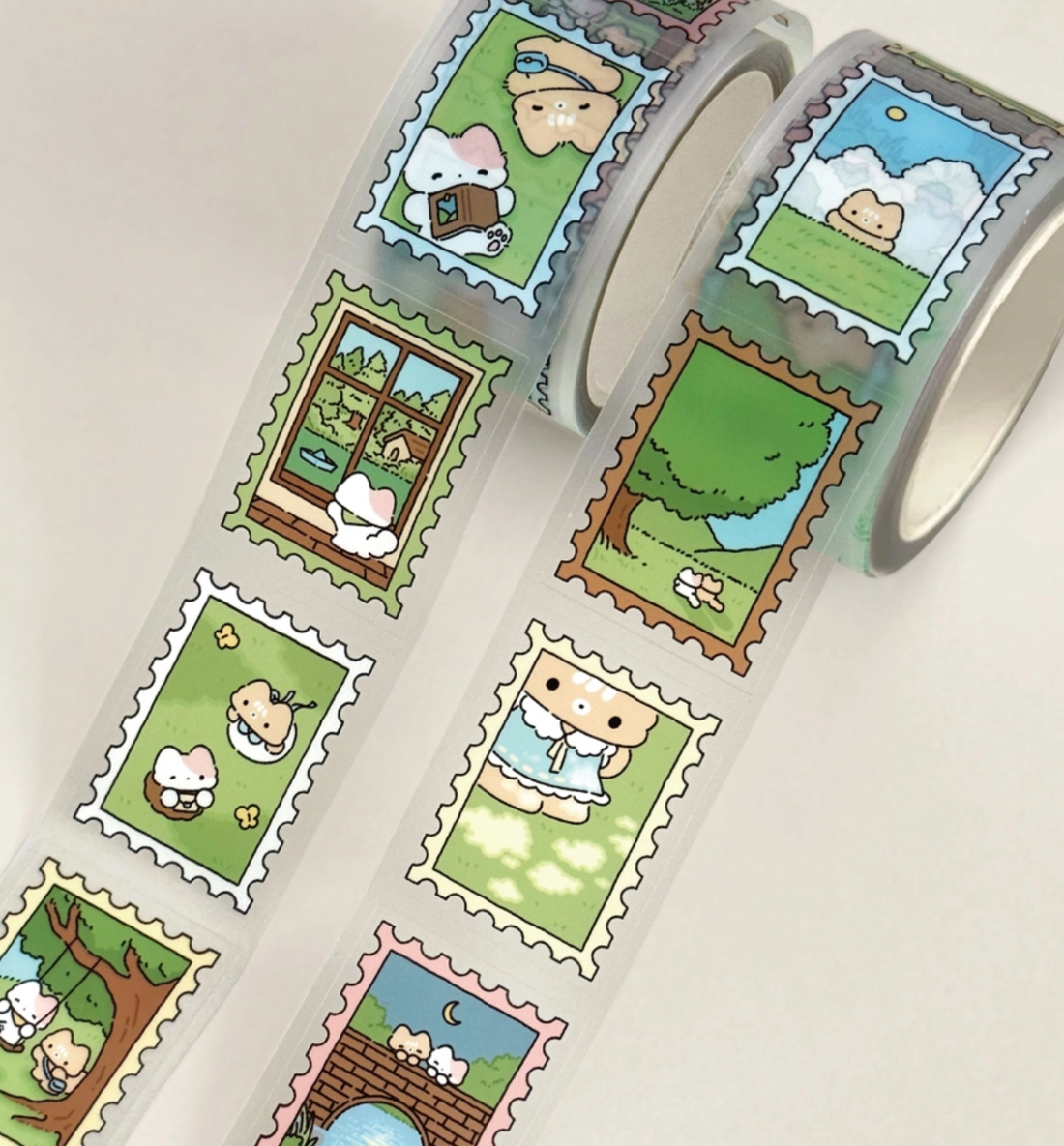Fresh Green Stamps Kiss Cut Washi Tape