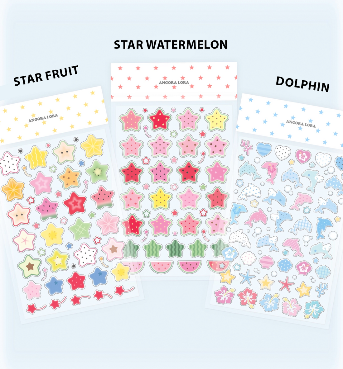 Fruit & Dolphin Transparent Seal Sticker