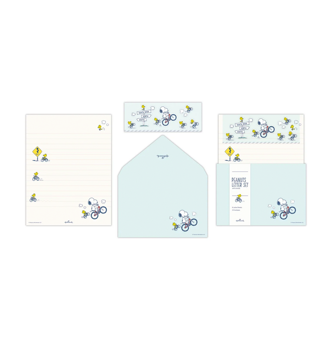 [JAPAN] Peanuts Snoopy Let's Have A Happy Journey Letter Set [Bicycle]