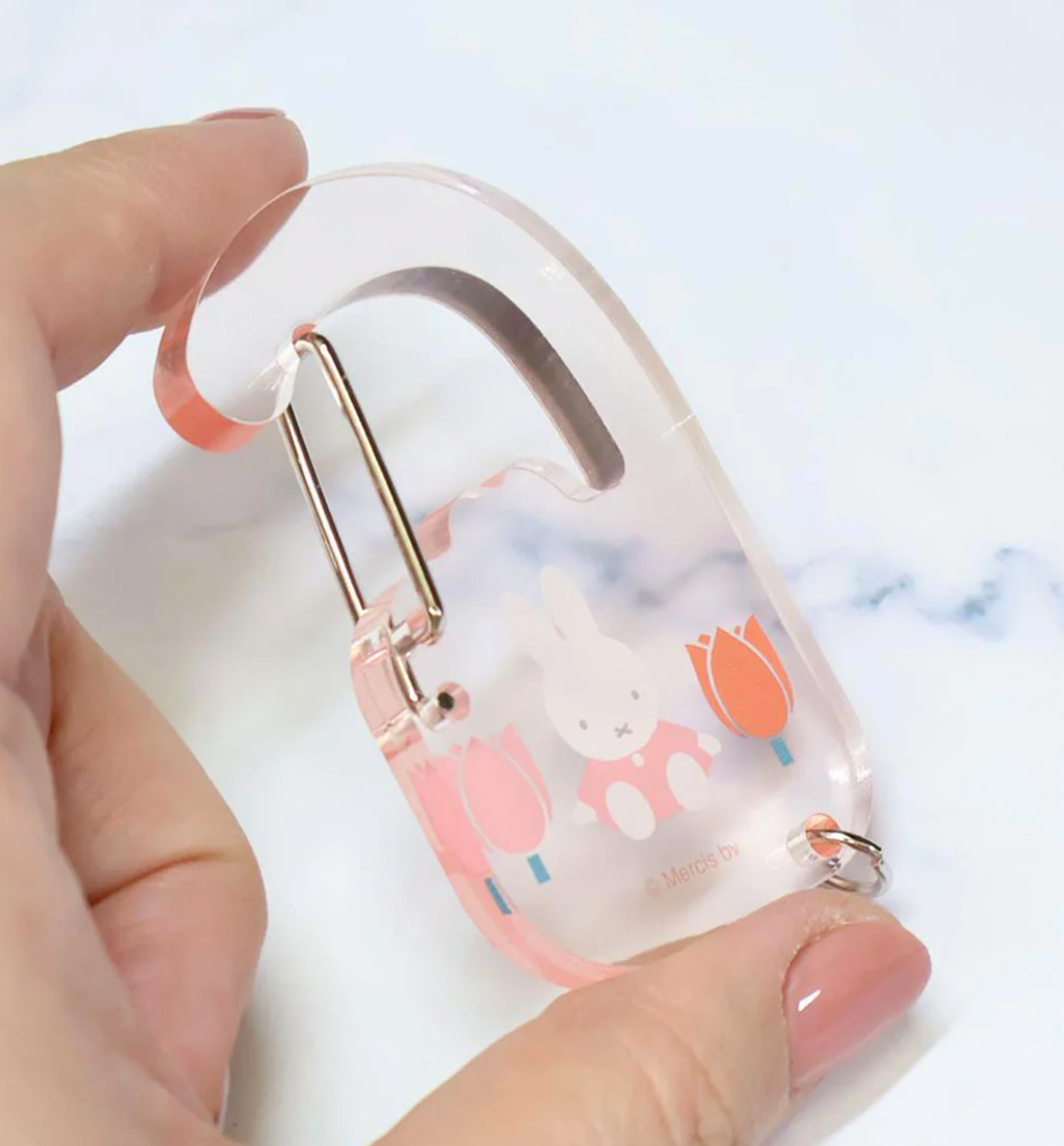 Miffy Cinema Collection Acrylic Carabiner Keyring [Strawberry & Tulip]